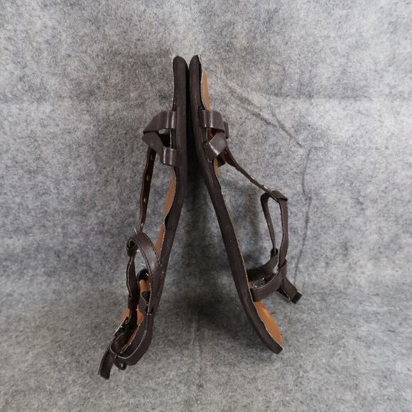 Volcom Shoes Womens 9 Sandal Casual Flats Strappy Buckle Slingback Brown Comfort - Picture 9 of 11